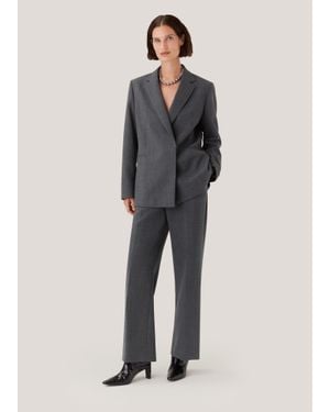 Whistles Natalie Wool Blend Trouser - Grey