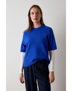 Whistles Wool Knitted Tee - Blue