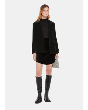 Whistles Petite Olivia Velvet Blazer - Black