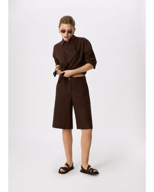 Whistles Linen Bermuda Short - Brown