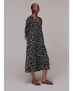 Whistles Layla Giraffe Trapeze Dress - Multicolour