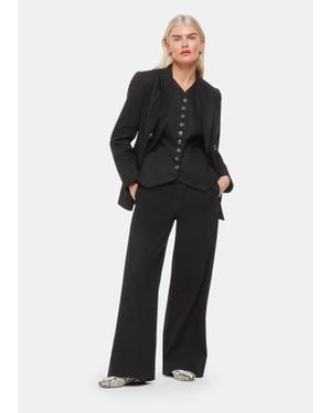 Whistles Petite Lindsey Linen Blend Trouser - Black
