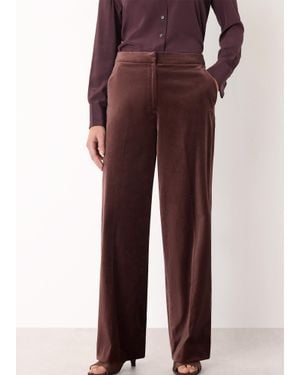 Whistles Velvet Straight Leg Trouser - Red