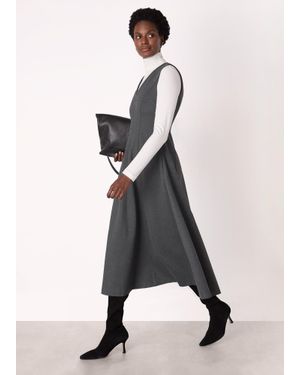 Whistles Ponte Layering Midi Dress - White