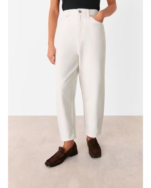 Whistles Petite Authentic Barrel Leg Jean - White
