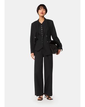 Whistles Lindsey Linen Blend Trouser - Black