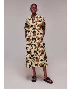 Whistles Cow Print Shirt Dress - Natural