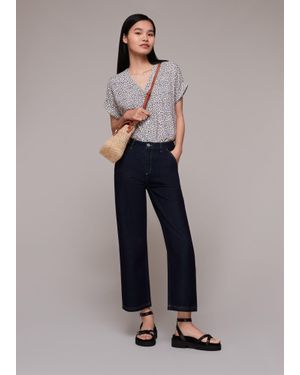 Whistles Dashed Leopard Top - Blue