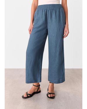 Whistles Linen Pocket Trouser - Blue