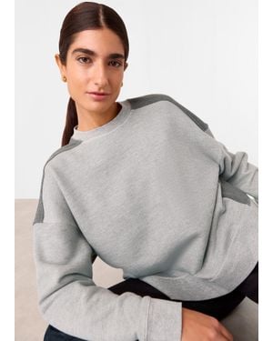 Whistles Contrast Detail Sweat - Grey