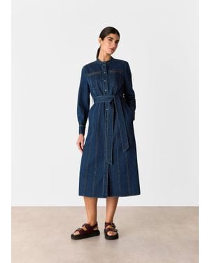 Whistles Myra Midi Dress - Blue