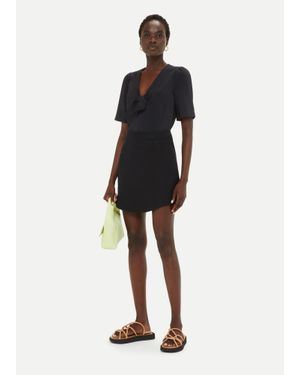 Whistles Nicola Bow Front Top - Black