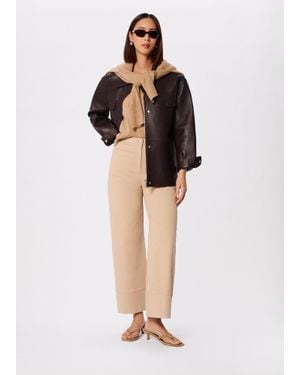 Whistles Wide Leg Casual Cotton Trouser - Black