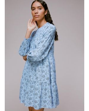 Whistles Monument Print Trapeze Dress - Blue