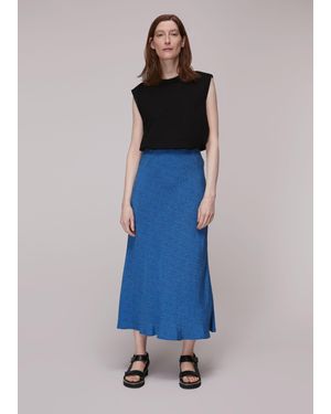 Whistles Animal Fleck Print Bias Skirt - Blue