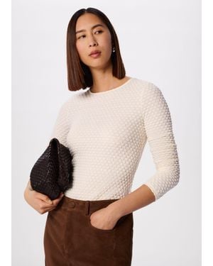 Whistles Textured Circle Jersey Top - White