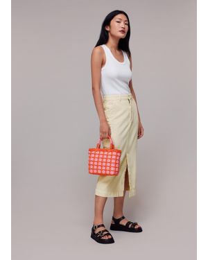 Whistles Flo Denim Midi Skirt - White