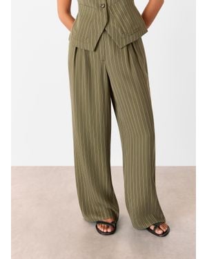 Whistles Petite Lottie Pinstripe Trouser - Natural