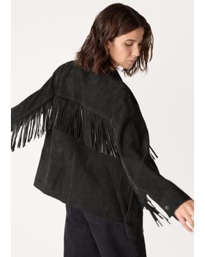 Whistles Tassel Suede Jacket - Black