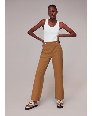 Whistles Emily Button Front Trousers - Natural