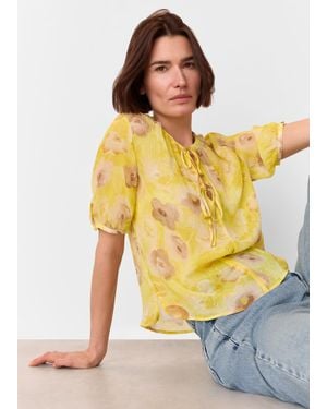 Whistles Sunshine Floral Texture Blouse - Yellow