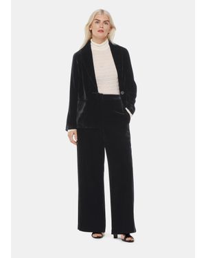 Whistles Petite Full Length Velvet Trouser - Black