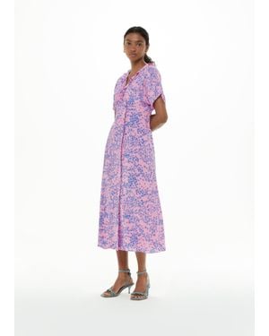 Whistles Dandelion Floral Midi Dress - Purple