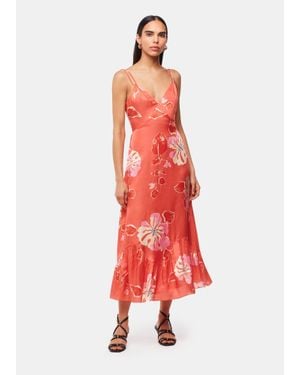 Whistles Hibiscus Print Raffa Dress - Red