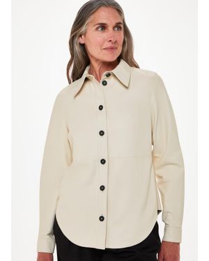 Whistles Kelly Slim Leather Shirt - Natural