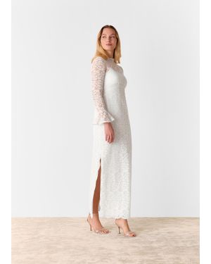 Whistles Frances Lace Wedding Dress - White