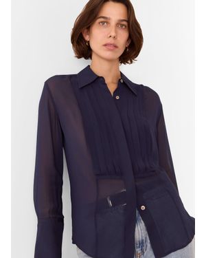 Whistles Maya Pintuck Detail Blouse - Blue