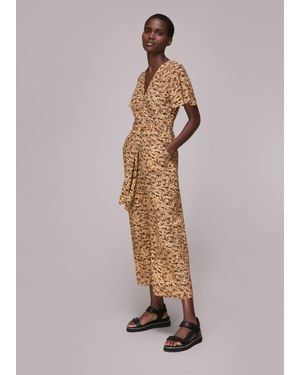 Whistles Bark Print Tie Waist Jumpsuit - Multicolour