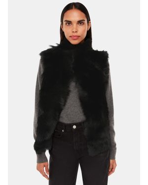 Whistles Short Toscana Sheepskin Gilet - Black