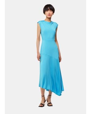 Whistles Iris Asymmetric Jersey Dress - Blue