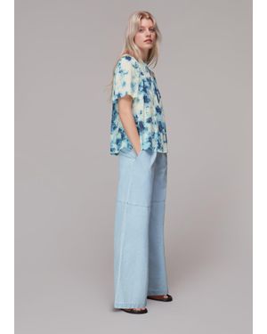 Whistles Tie Dye Textured Blouse - Blue