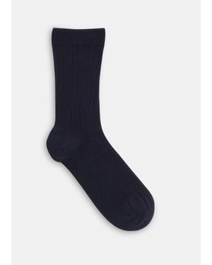 Whistles Classic Ribbed Socks - Blue