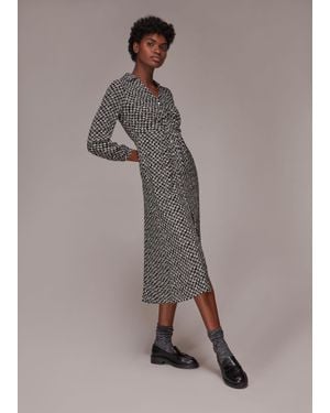 Whistles Landmark Print Midi Dress - Grey