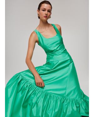 Whistles Taffeta Silk Blend Maxi Dress - Green