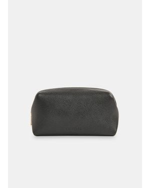 Whistles Ria Mini Leather Zip Pouch - Black