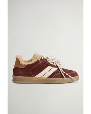 Woolrich Damen Doubleu Tennis Sneakers Aus Veloursleder, Kalbsleder Und Baumwolle Größe - Braun