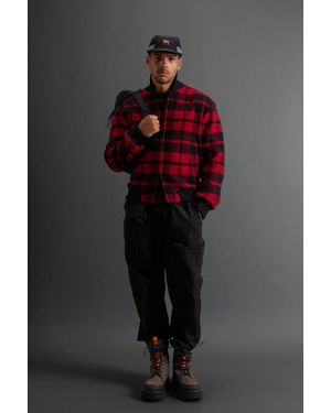 Woolrich Herren Bomberjacke Aus Einer Recycelten, Italienischen Wollmischung Rot Größe - Schwarz