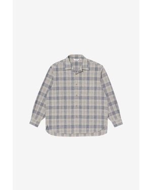 Woolrich Cotton- And Linen-Blend Checked Shirt - Grey