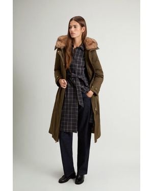 Woolrich Lange Parka Van Gevuld Best Cotton Groen Grootte - Zwart