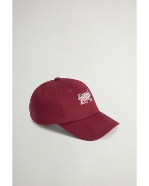 Woolrich Baseballpet Van Keperstof Van Puur Katoen Bordeauxrood Grootte