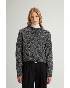 Woolrich Trui Van Bouclé Van Scheerwol- En Alpacamix Zwart Grootte - Grijs