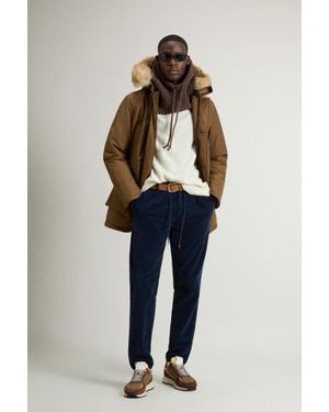 Woolrich Herren Arctic Parka Aus Ramar Cloth Mit Abnehmbarem Pelzbesatz Braun Größe - Blau