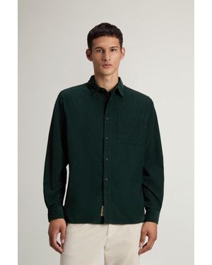 Woolrich Herren Cordhemd Grün Größe