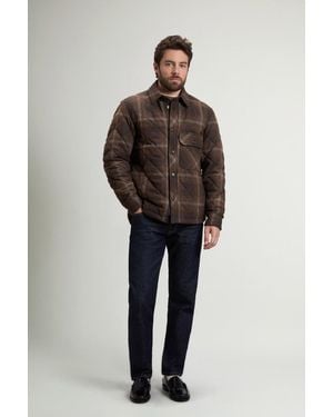 Woolrich Herren Stepp-Overshirt Aus Karierter Wollmischung Grün Größe - Blau