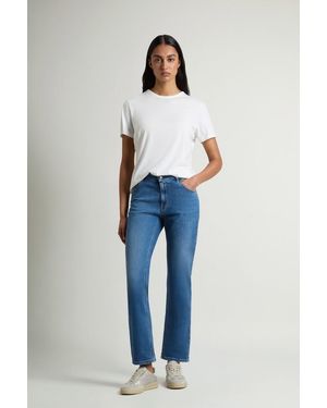 Woolrich Damen Five-Pocket-Hose Aus Denim Aus Baumwollstretch Blau Größe