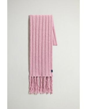 Woolrich Geribbelde Chunky-Sjaal Van Wol- En Alpacamix Roze Grootte